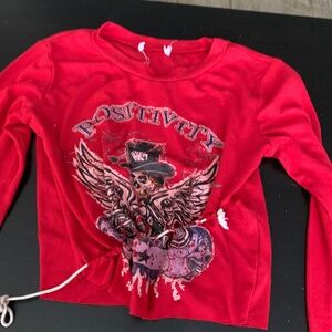 skull cropped sleeve shirt